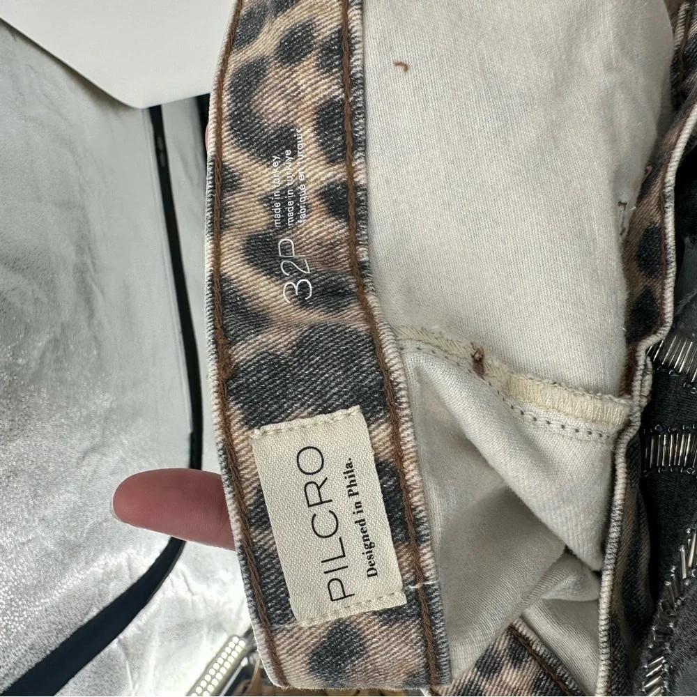 NEW Anthropologie Pilcro Leon Double Hem High-Rise Wide-Leg Cuffed Jeans Sz 32P - Picture 5 of 7